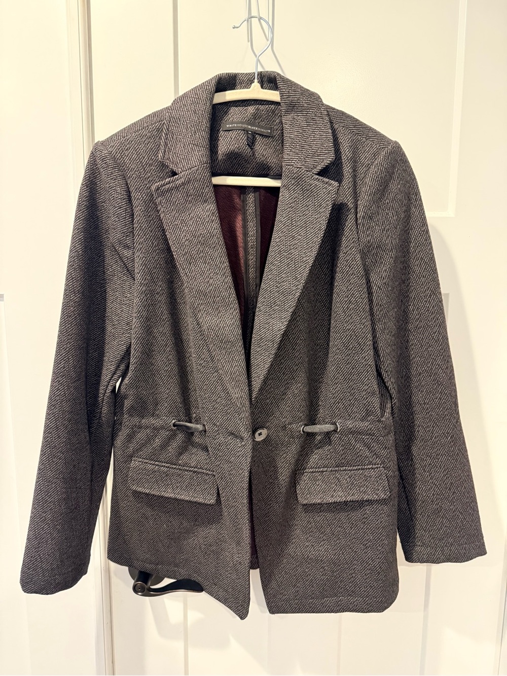 White House Black Market Gray Herringbone Blazer